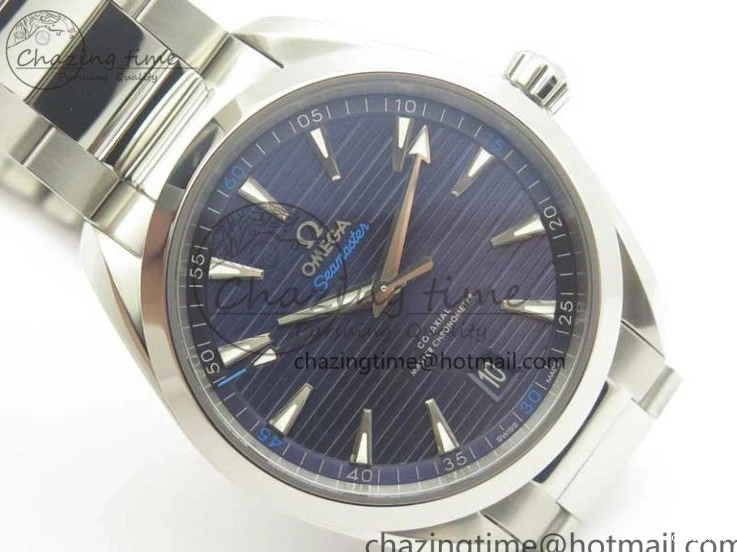 0130 Aqua Terra 150M Master Chronometers VSF 1:1 Best Edition Deep Blue Dial Silver Hand on SS Bracelet A8900 Super Clone HighPerformance 8013